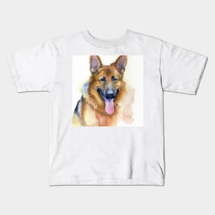 German Shepherd Watercolor - Gift For Dog Lovers Kids T-Shirt